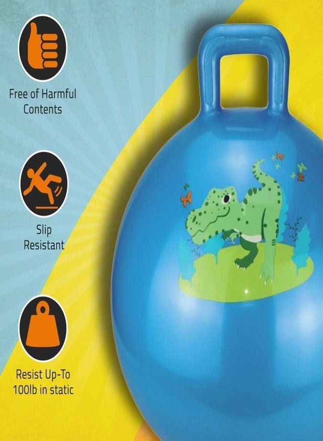 Styxon كرة القفز الفضائية القابلة للنفخ من ستيكسون، لعبة يوجا خارجية للأطفال، كرة قفز كلاسيكية بمقبض، لعبة ركوب للأطفال (40 سم)، متعددة الألوان - Image 3